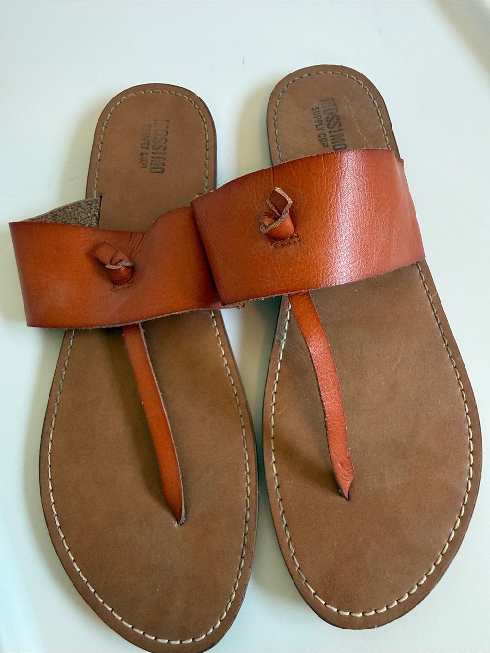 Mossimo Brown Leather Toe Sandals